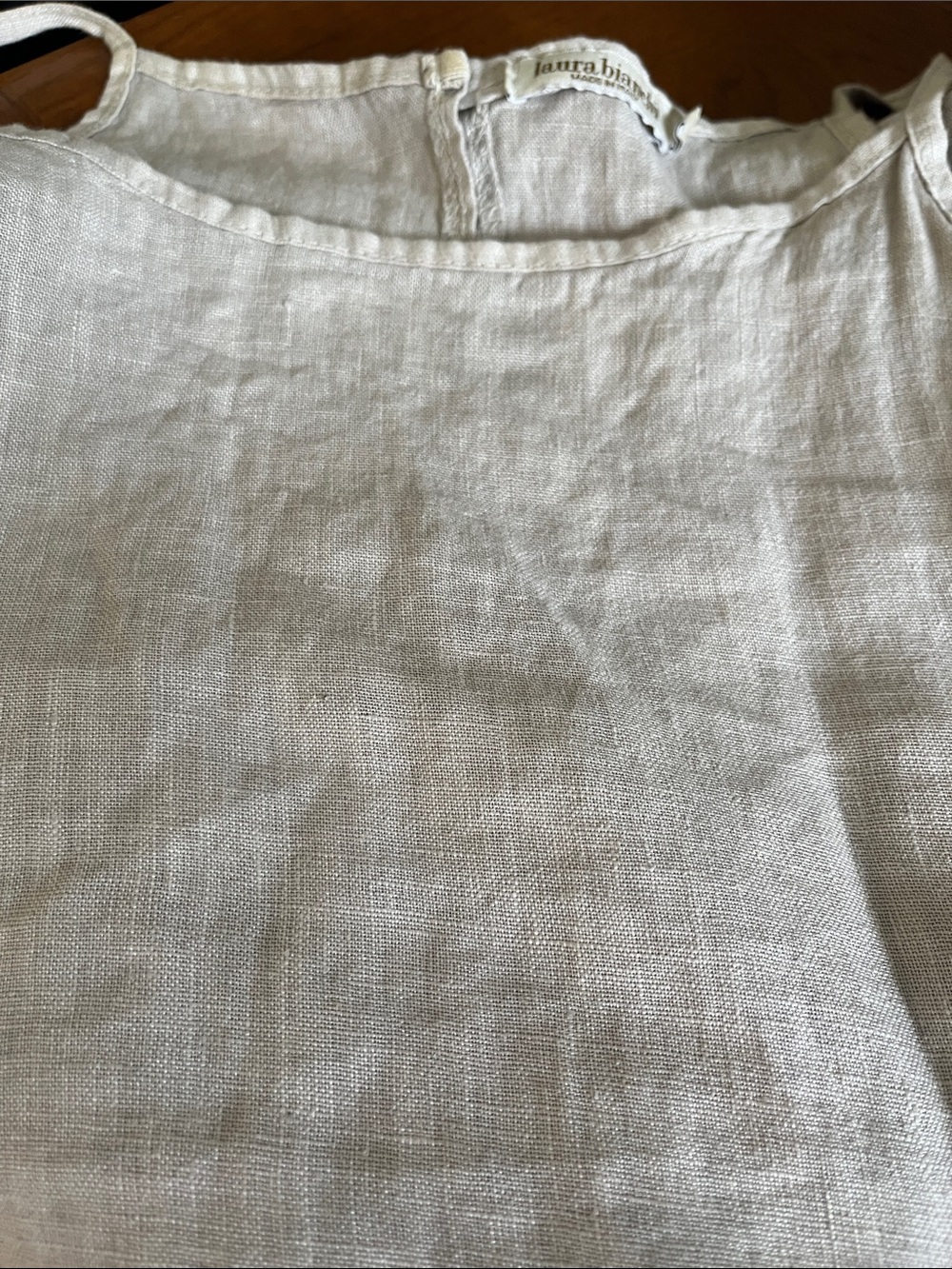 Lightweight Sleeveless 100 % Linen Maxi dress - beige/neutral - made in Italy - Picture 8 of 8